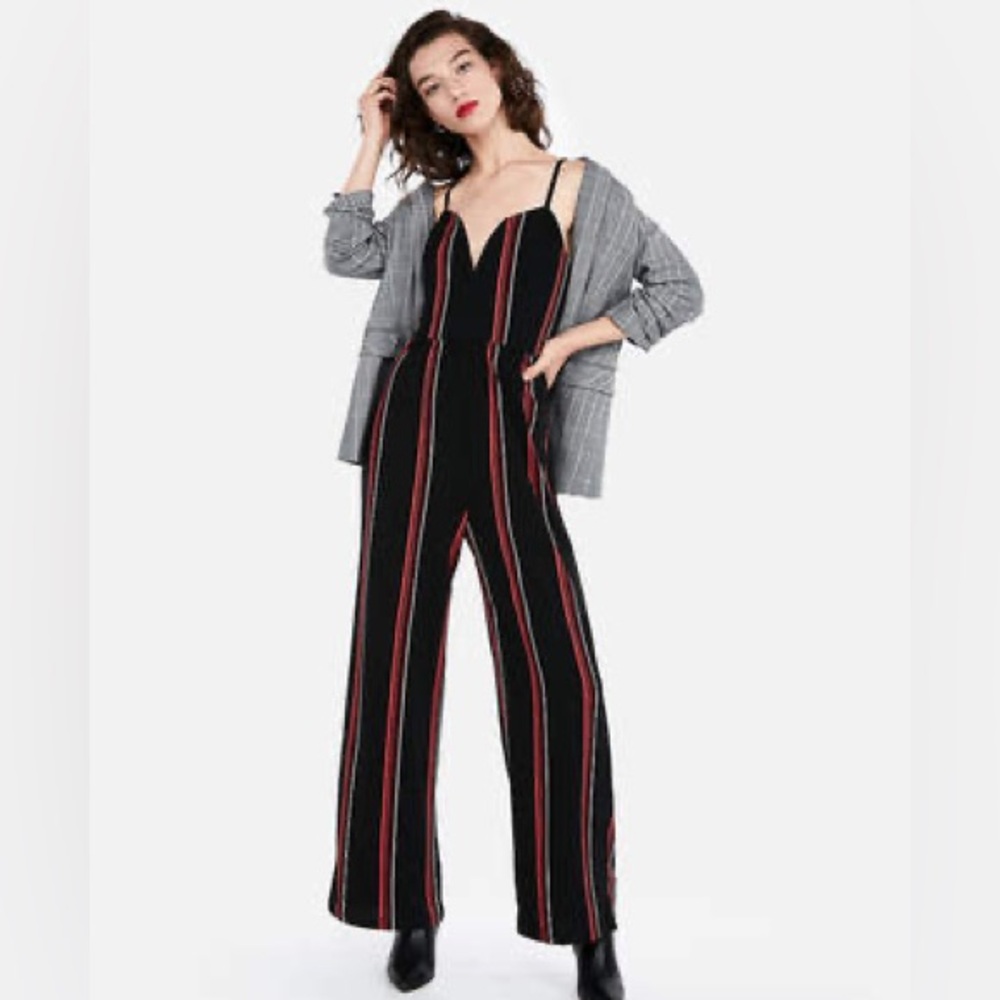 NWT Striped Black Jumpsuit